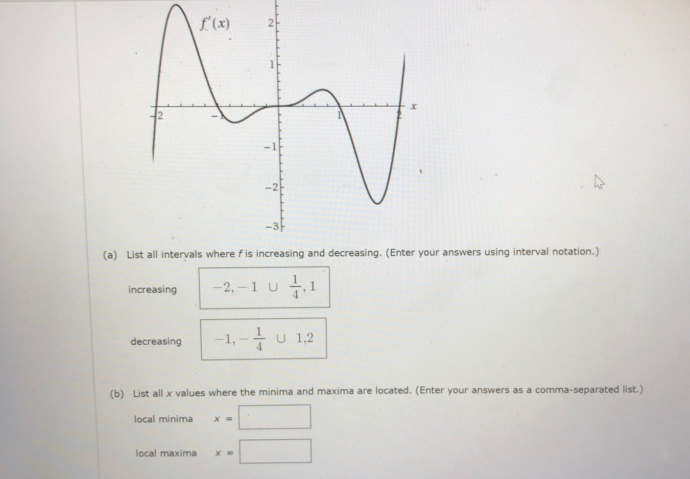 Solved 3 (a) List All Intervals Where F Is Increasing And | Chegg.com