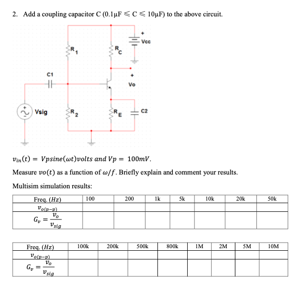 2. Add a coupling capacitor C (0.1uF