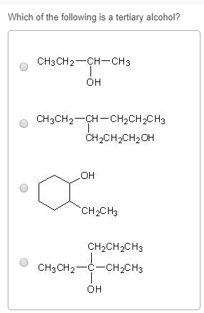 Solved Which Of The Following Is A Tertiary Alcohol Ch3 Ch Chegg Com