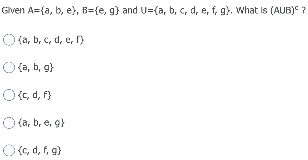 Solved Given A A B E B E G And U A B C D E Chegg Com