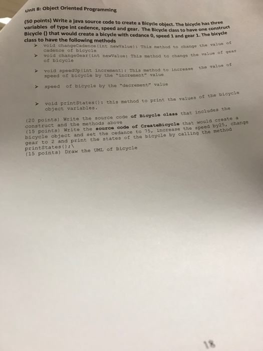 Solved unit 8: Object Oriented Programming (50 points) Write | Chegg.com