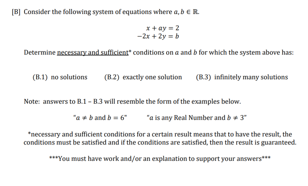 Solved [B] Consider the following system of equations where | Chegg.com