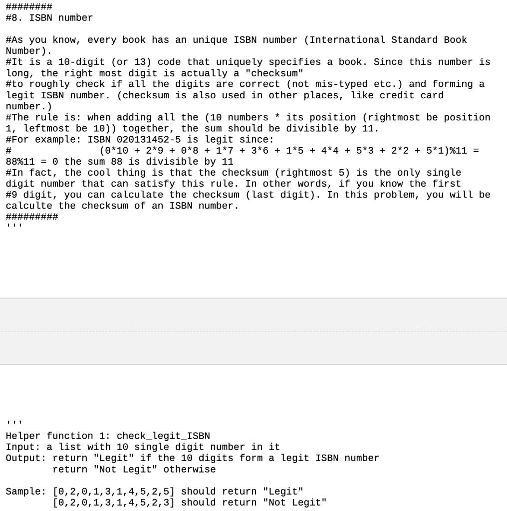 Solved \#\#\#\#\#\#\#\# #8. ISBN number #As you know, every | Chegg.com