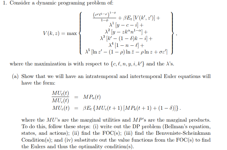 Solved 1 O 1 1 Consider A Dynamic Programing Problem Of Chegg Com