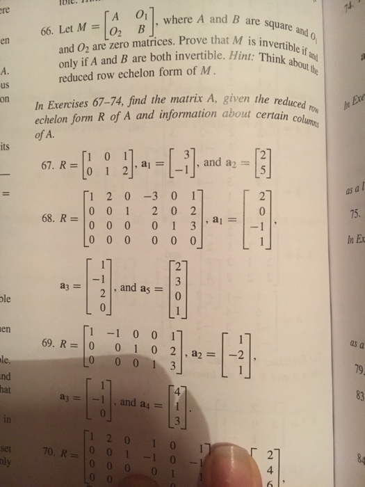 Solved Find the matrix A, given the reduced row echelon form | Chegg.com