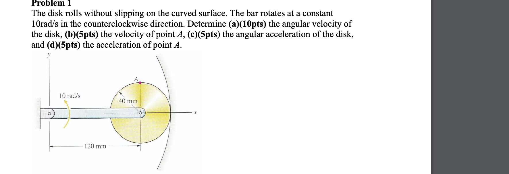 Solved Problem 1 The disk rolls without slipping on the | Chegg.com
