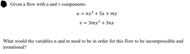 Solved Fluid Mechanics Exercise #2 Consider the flow with | Chegg.com