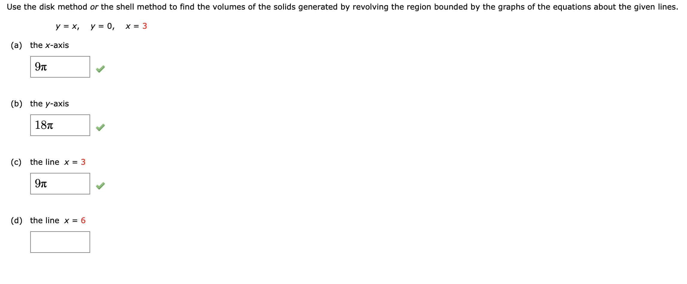 Solved Use the disk method or the shell method to find the | Chegg.com