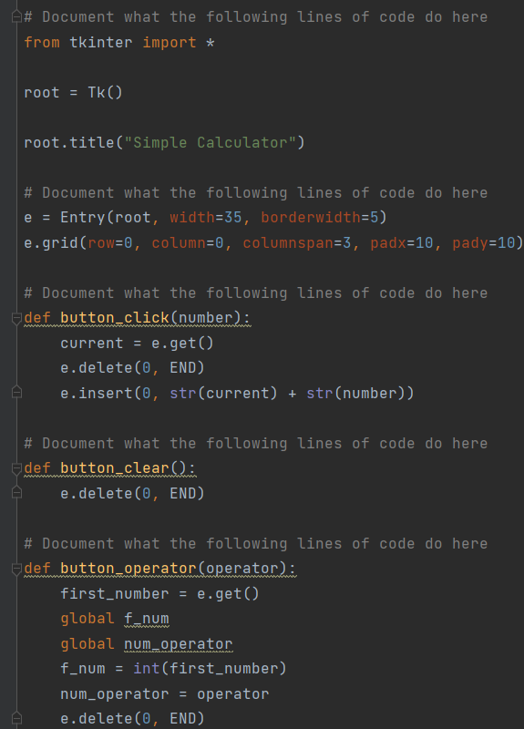 Solved A# Document what the following lines of code do here | Chegg.com
