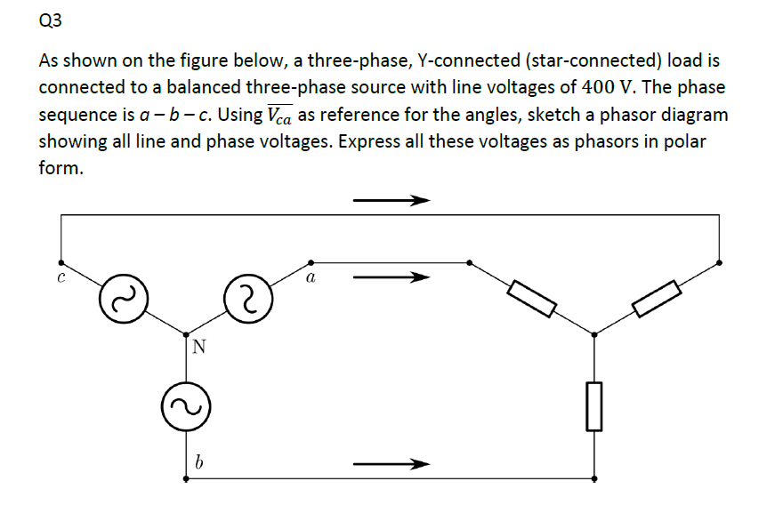 Solved Q3 As shown on the figure below, a three-phase, | Chegg.com