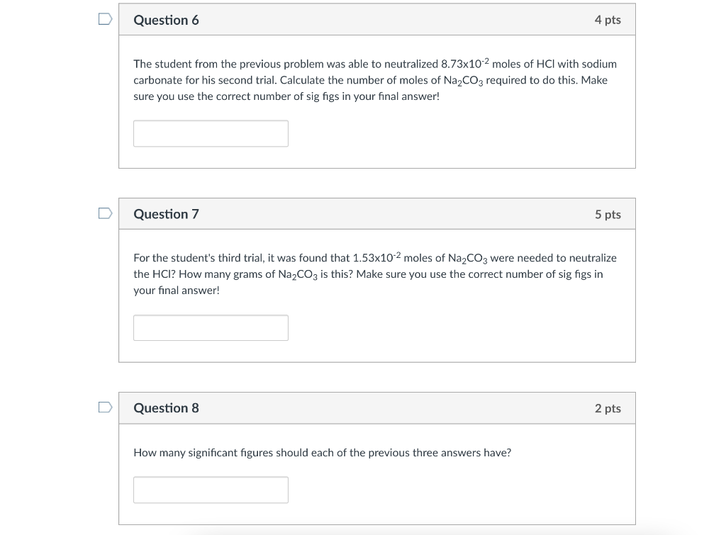 Solved Question 6 4 pts The student from the previous | Chegg.com