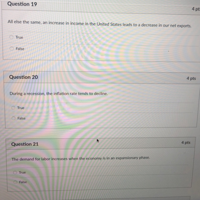 Solved Question 19 4 pt All else the same, an increase in | Chegg.com