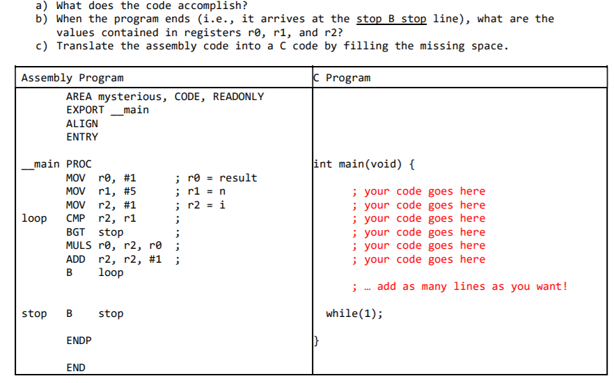 Solved A) What Does The Code Accomplish? B) When The Program | Chegg.com