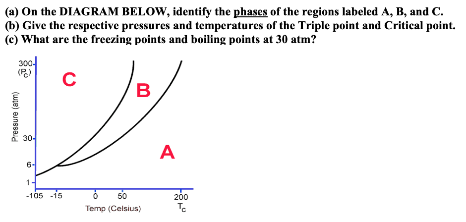 Solved (a) On the DIAGRAM BELOW, identify the phases of the | Chegg.com