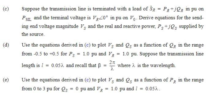 Solved c) Suppose the transmission line is terminated with a | Chegg.com