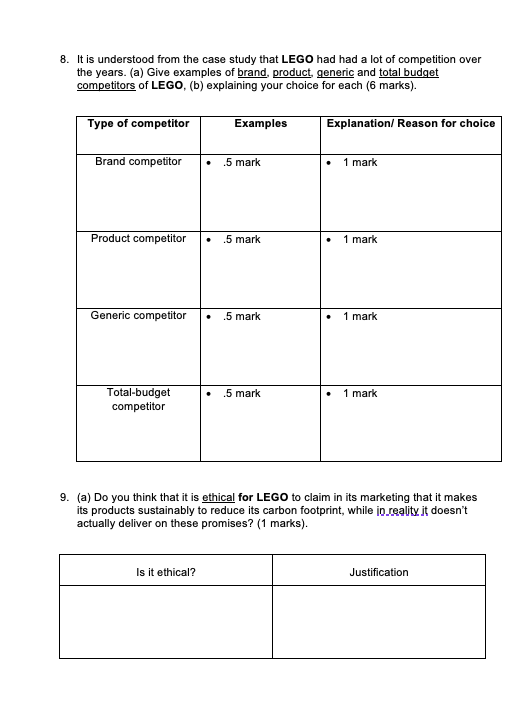 lego case study answers