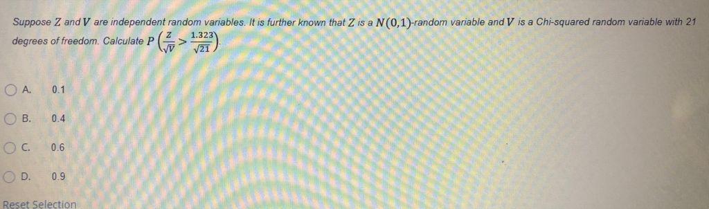 Solved Suppose Z And V Are Independent Random Variables. It | Chegg.com