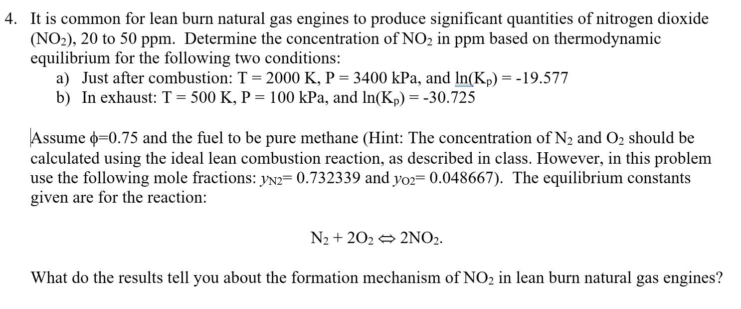 It is common for lean burn natural gas engines to | Chegg.com