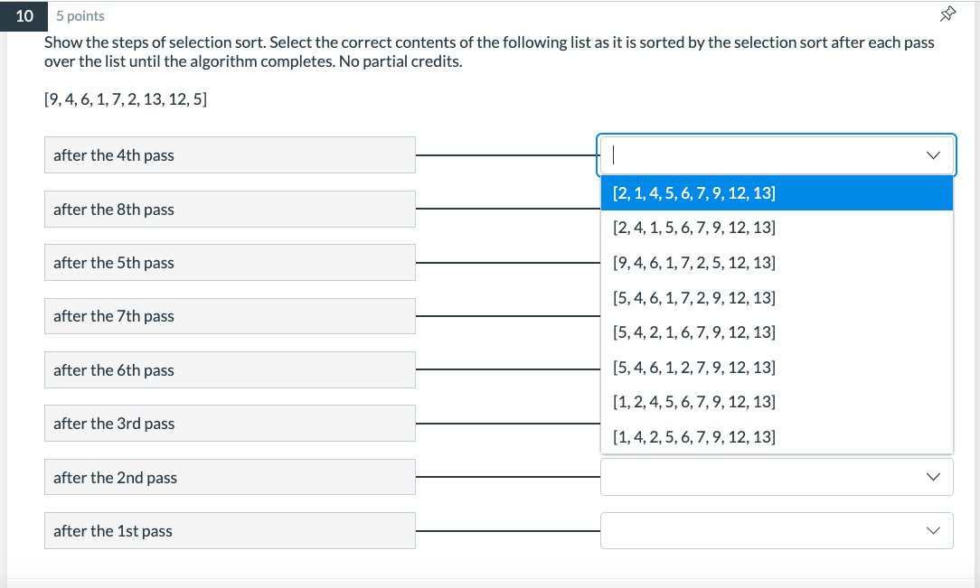 Solved 10 5 Points Show The Steps Of Selection Sort Select Chegg Com