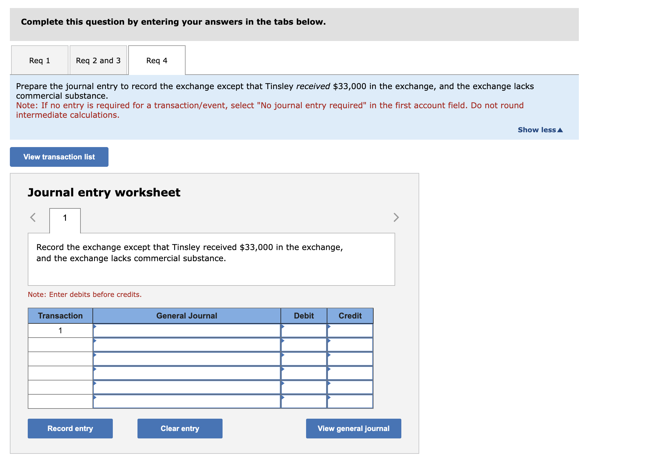 Solved The Tinsley Company exchanged land that it had been