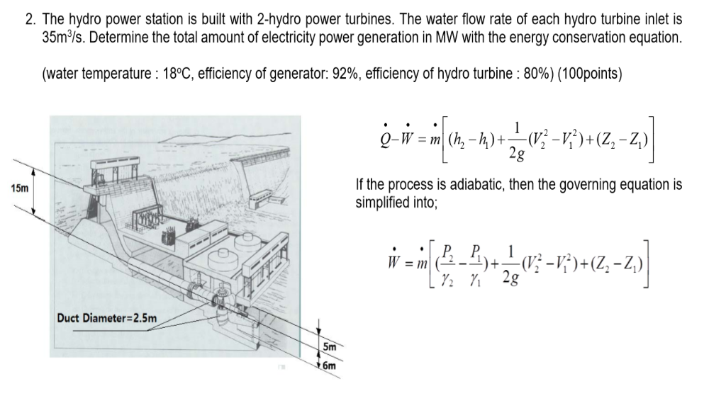 Solved 2. The Hydro Power Station Is Buit With 2-hydro Power | Chegg.com