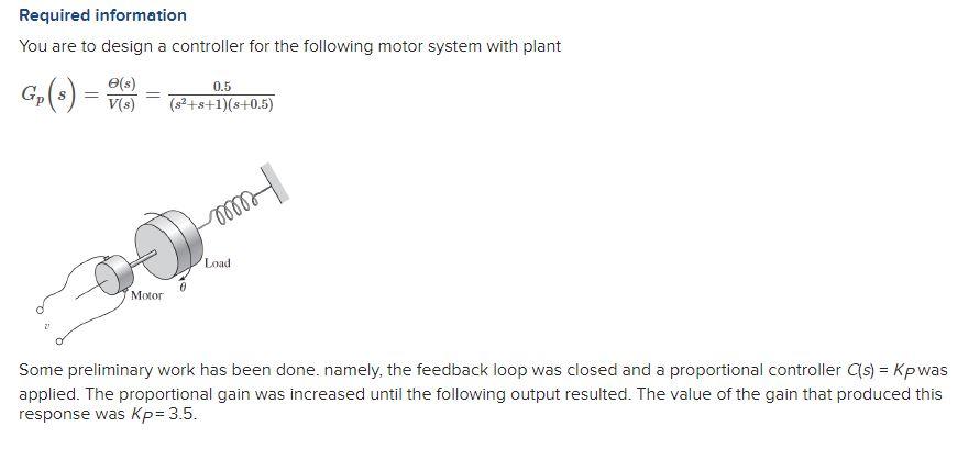 Solved Required information You are to design a controller | Chegg.com
