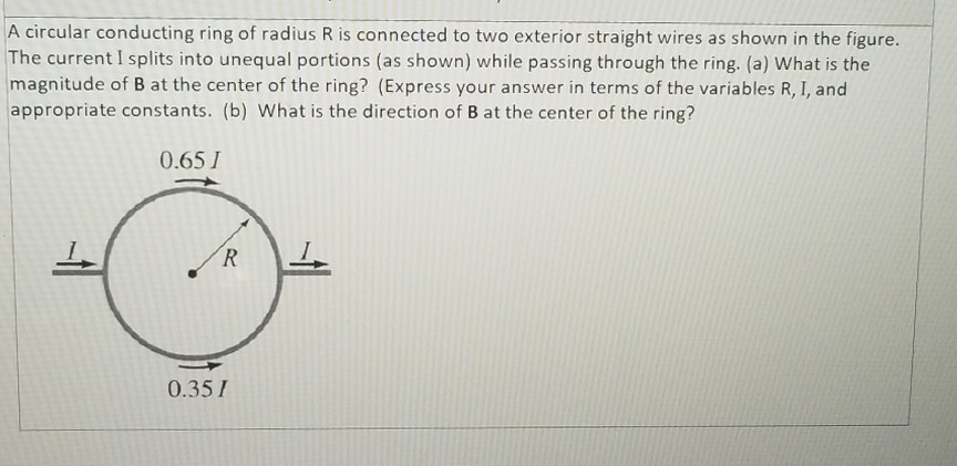 Solved A Circular Conducting Ring Of Radius R Is Connected Chegg Com