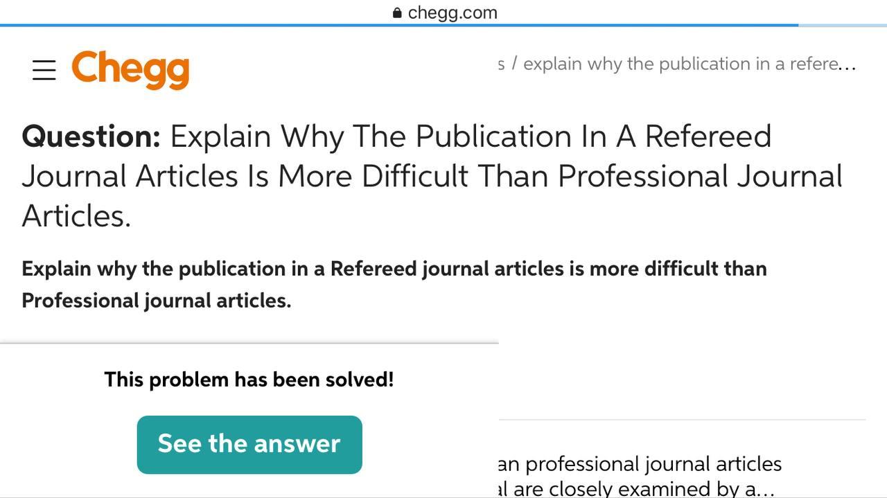 Solved chegg.com = Chegg s / explain why the publication in | Chegg.com