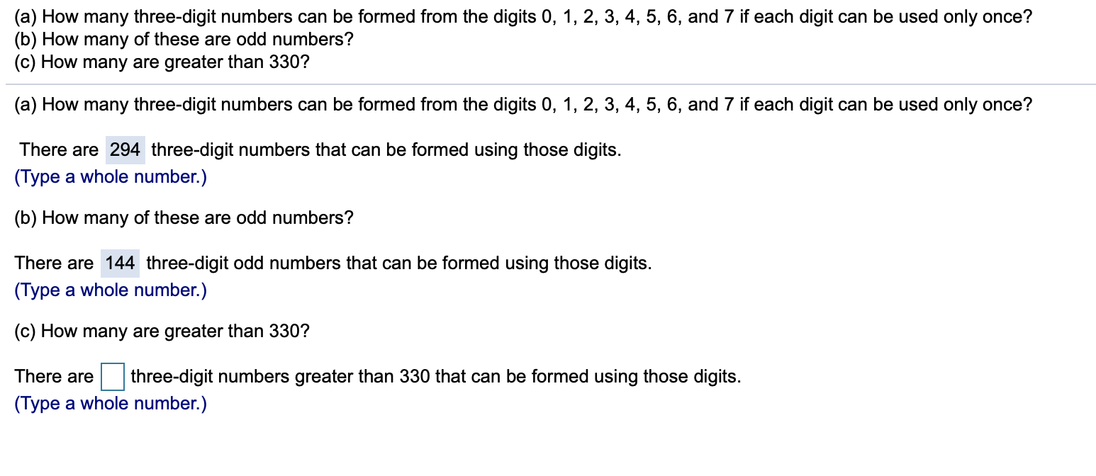 Solved (a) How Many Three-digit Numbers Can Be Formed From | Chegg.com