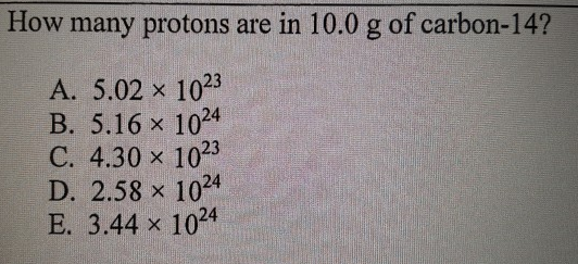 Solved How Many Protons Are In G Of Chegg Com