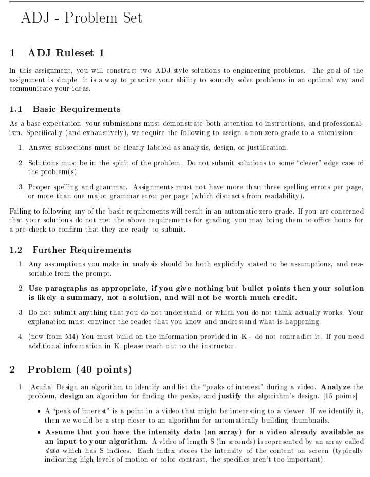 ADJ Problem Set - 1 ADJ Rules et 1 In this | Chegg.com
