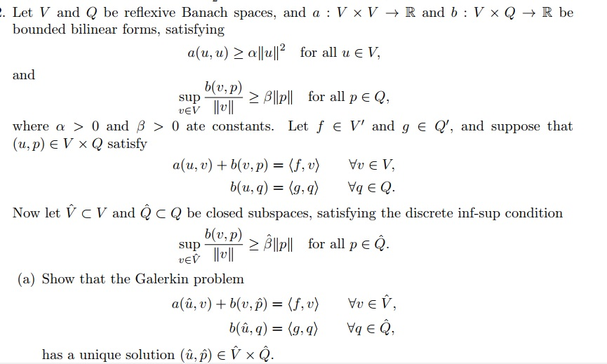 Sup 2 Let V And Q Be Reflexive Banach Spaces A Chegg Com