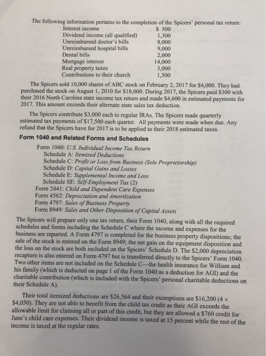 SAMPLE TAX RETURN 2SOLE PROPRIETORSHIP INDIVIDUAL