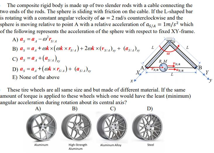 Solved The composite rigid body is made up of two slender | Chegg.com