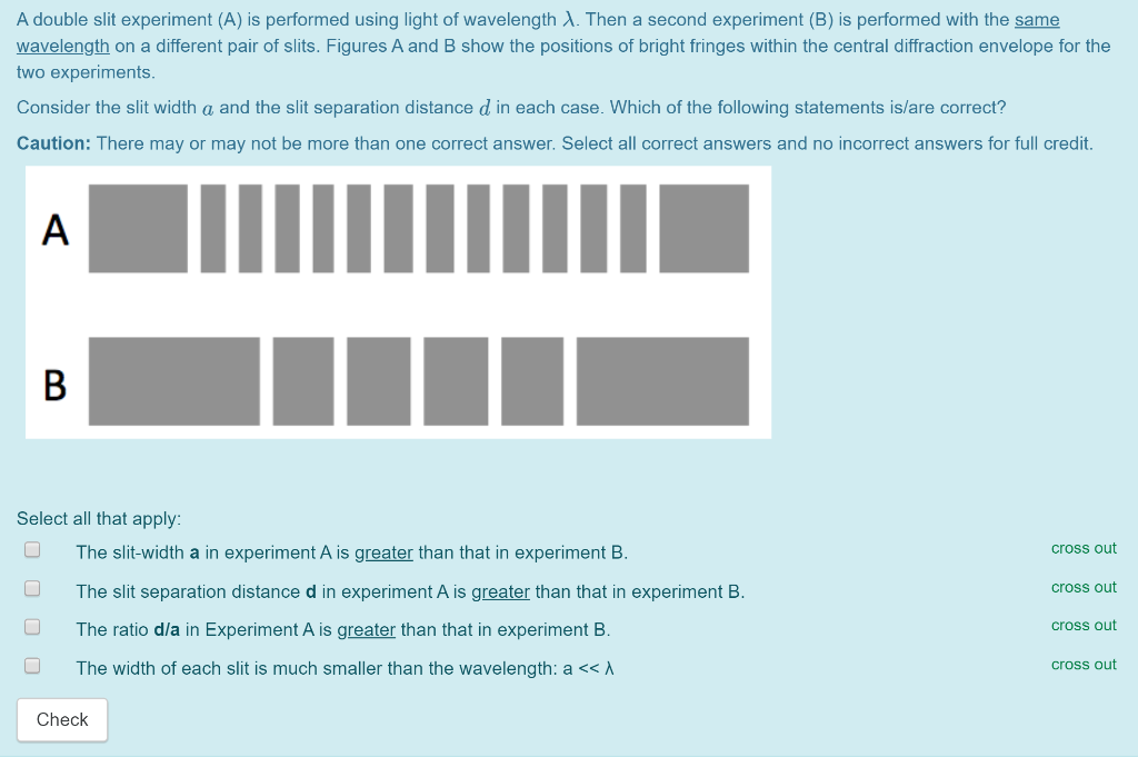 double slit experiment answer