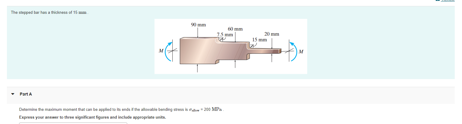 Solved The Stepped Bar Has A Thickness Of 15 Mm 90 Mm 60 Mm | Chegg.com