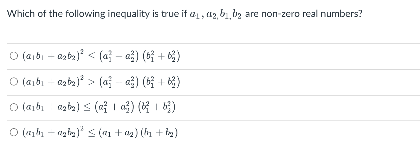 Solved Which of the following inequality is true if | Chegg.com | Chegg.com