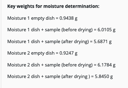 Calculate corrected %TDF of dry sample by first | Chegg.com