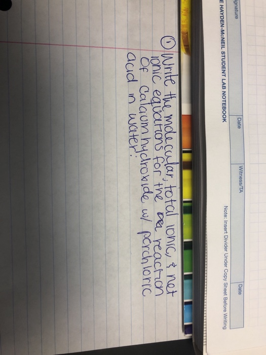 Solved Date Date E HAYDENMcNEIL STUDENT LAB NOTEBOOK Note