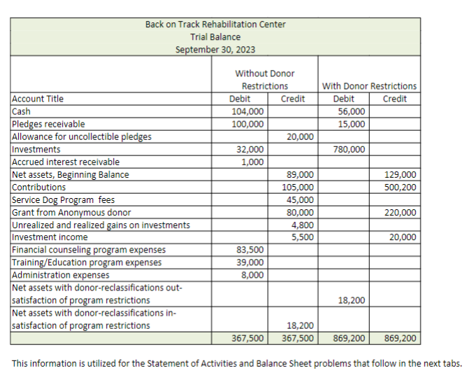 Solved Without Donor With Donor Restrictions Restrictions | Chegg.com