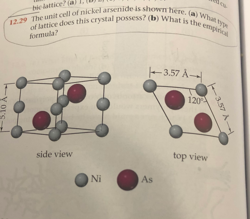 Solved 1229 The Unit Cell Of Nickel Arsenide Is Shown Here 4336