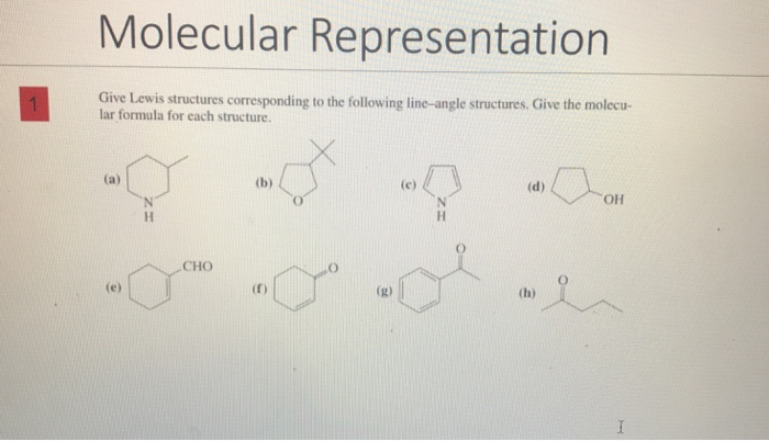 Solved Molecular Representation Give Lewis structures | Chegg.com