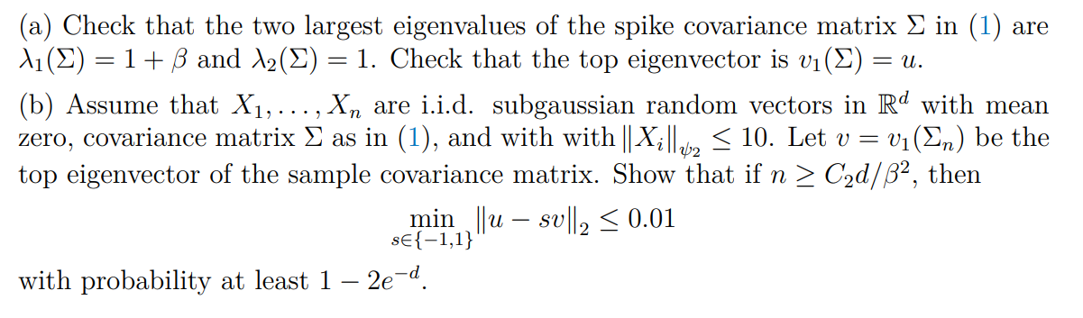 Solved (a) Check that the two largest eigenvalues of the | Chegg.com