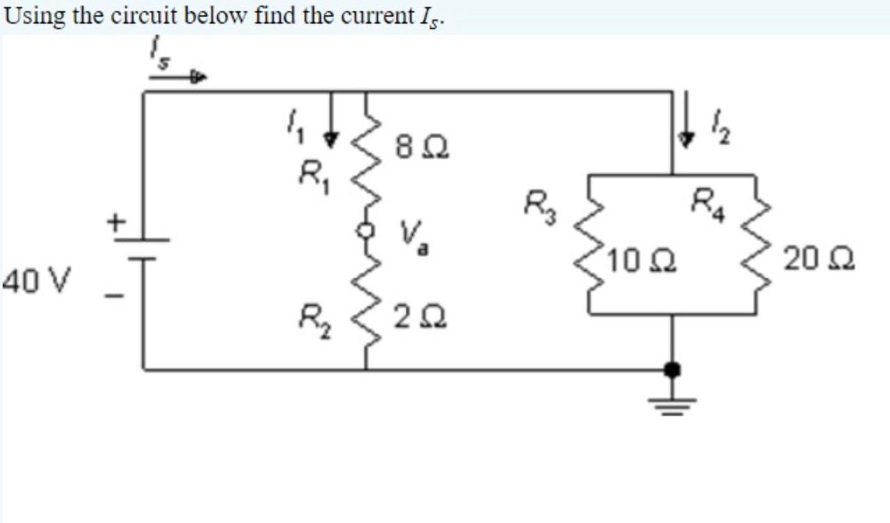 Solved Using the circuit below find the current IS. | Chegg.com