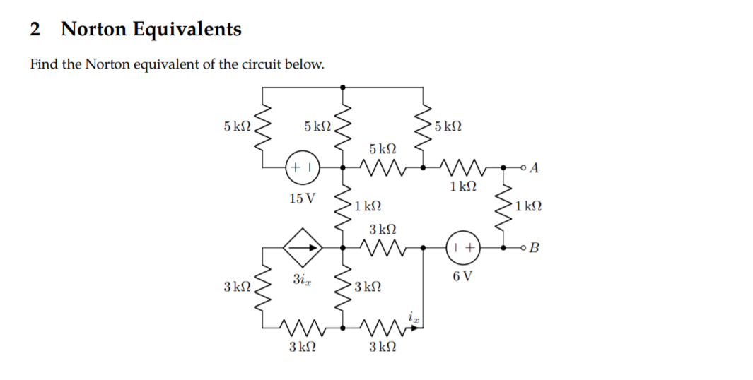 Solved 2 Norton Equivalents Find The Norton Equivalent Of | Chegg.com