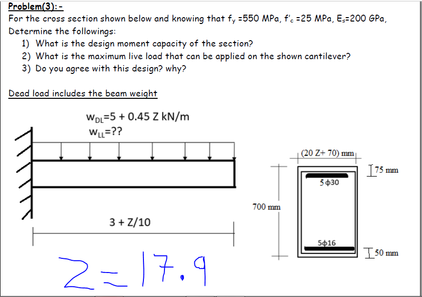 Solved Problem(3): - For the cross section shown below and | Chegg.com