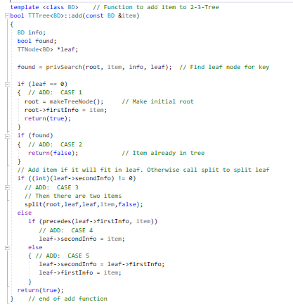 Solved C++ Using 2-3 trees For each labeled section, state | Chegg.com