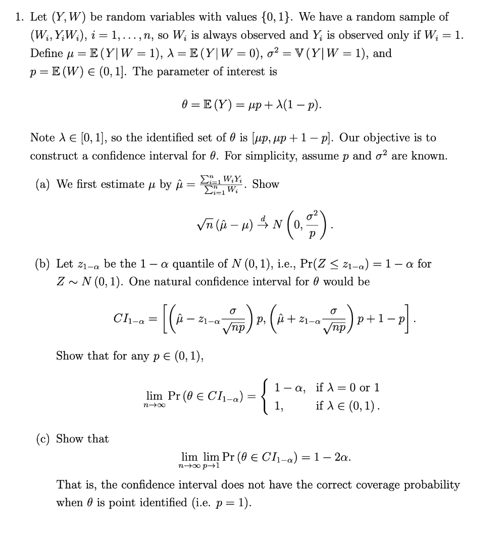 Solved How to prove the asymptoptic coverage probability of | Chegg.com