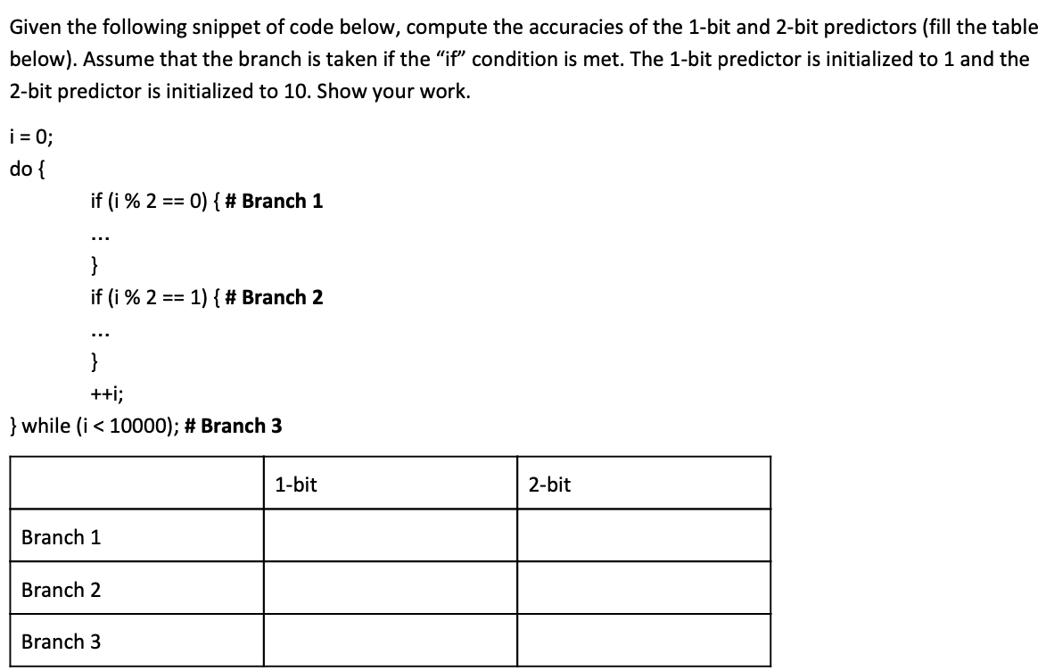 Solved Given The Following Snippet Of Code Below Compute Chegg Com