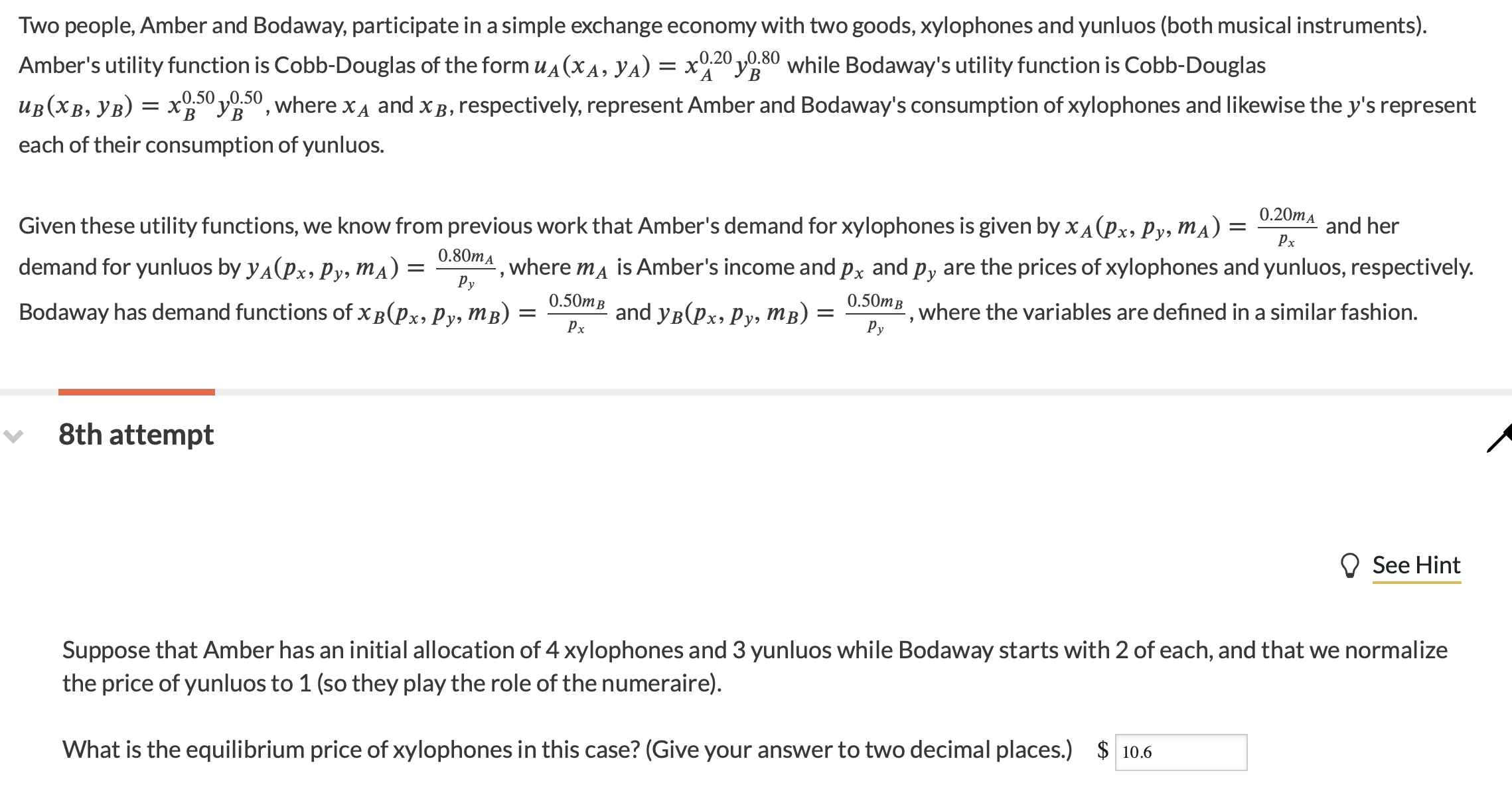 Solved Two people, Amber and Bodaway, participate in a | Chegg.com